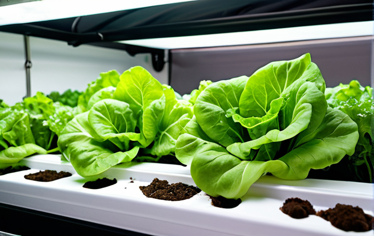 **A vibrant close-up shot of lettuce growing in a Deep Water Culture (DWC) hydroponic system.** Focus on the healthy green leaves and the bubbling air stone in the nutrient solution. Emphasize the clean, soilless environment. Keywords: hydroponics, DWC, lettuce, fresh, healthy, soilless, gardening, nutrient solution, close-up, vibrant.