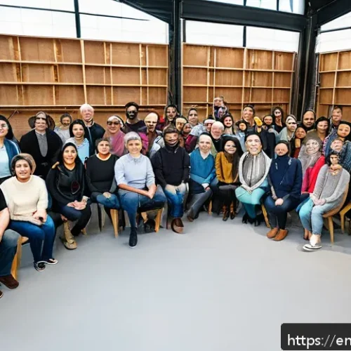 Home 30 자급자족을 위한 온라인 커뮤니티 활용 - A vibrant online DIY community scene showing diverse people of different ages and ethnicities gather...